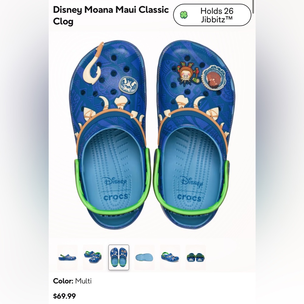 Disney x Crocs Moana Maui Crocs Brand New